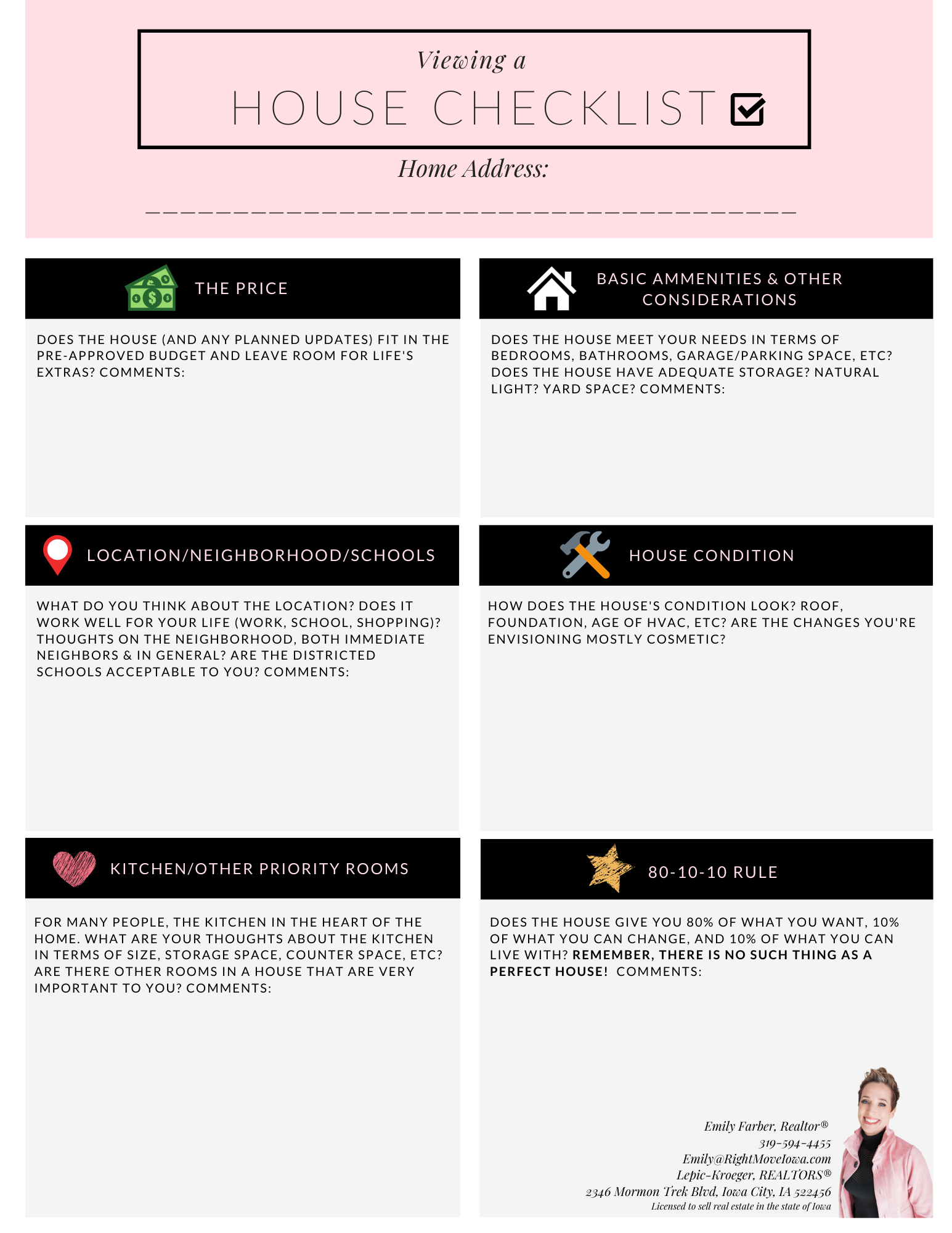 Viewing a House Checklist | Emily Farber, REALTOR®